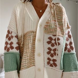 Flower cardigan hoodie